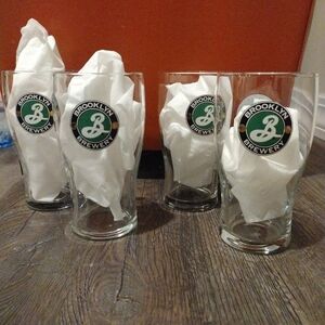 Brooklyn Brewery Pint Glasses Set Of 4, Beer Glass